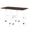 Folding Dining Table Drop Leaf Dining Table Foldable Expandable Table Solid Wooden Foldable Kitchen Table With 6 Wheels